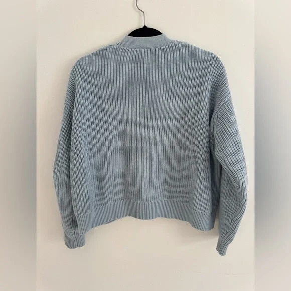 Quince Cotton Fisherman Boxy Cropped Cardigan size small - Picture 3 of 3